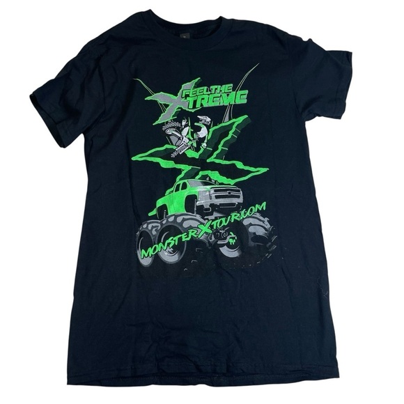Tops - Monster X Tour tshirt monster trucks dirt bikes size small